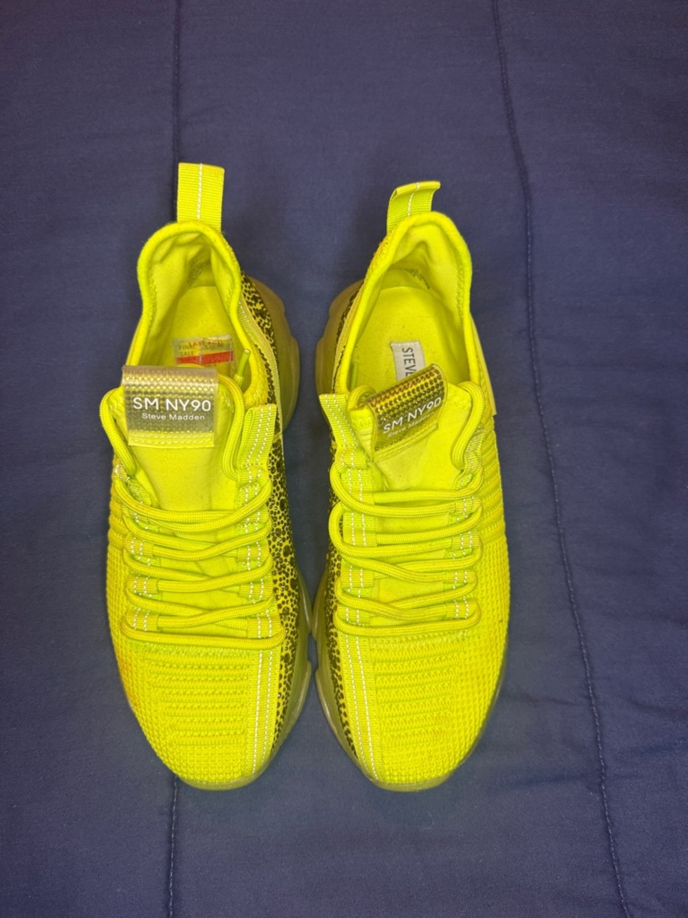 Steve Madden Neon Yellow SM-NY90 Knit Sneakers